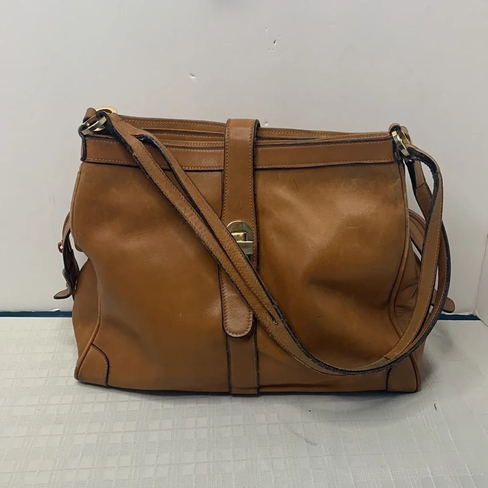 Mark Cross leather tri compact hobo bag
